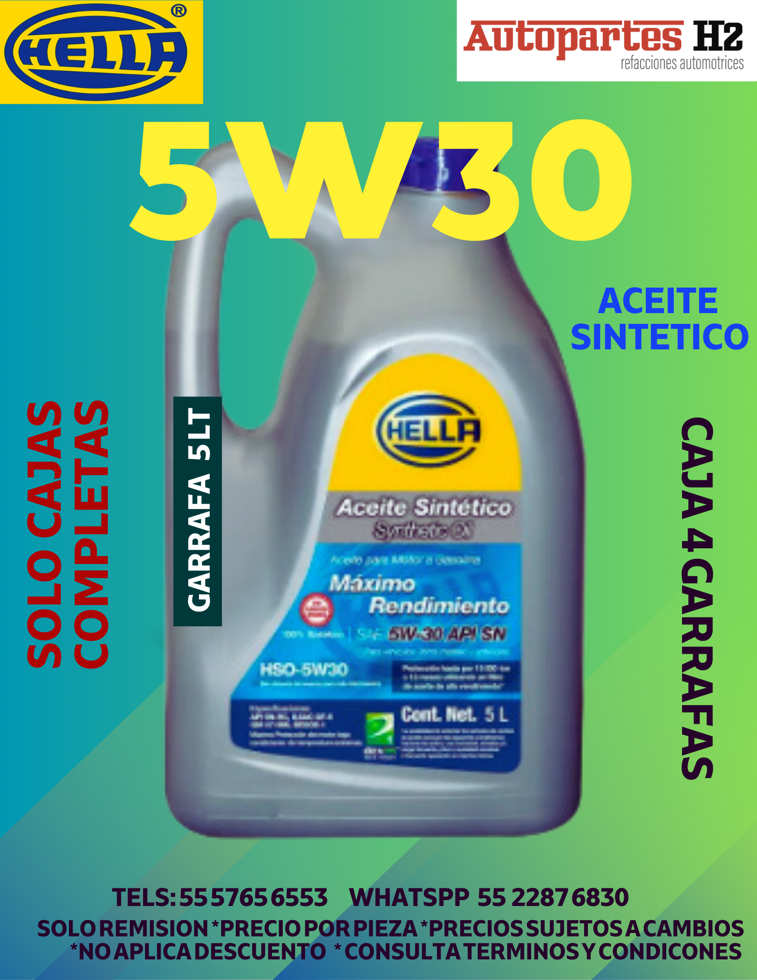 HELLA ACEITE SINTETICO 5W30  